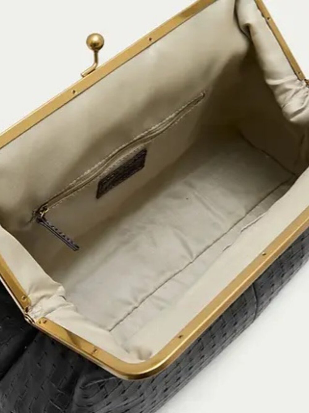 Black Leather Oversized Clutch - Picture 2 of 4